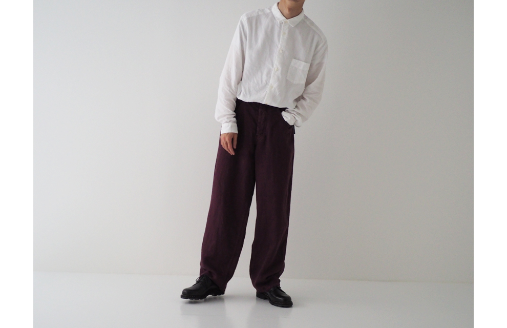 Sulfur Dyed Linen Denim Pants in Purple